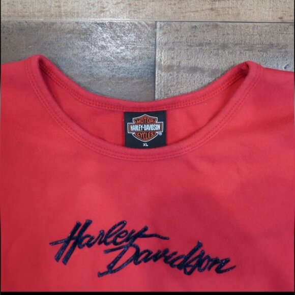 Gator Harley Davidson Womans XL Red Short Sleeve Tee Shirt Leesburg Florida - Picture 3 of 7